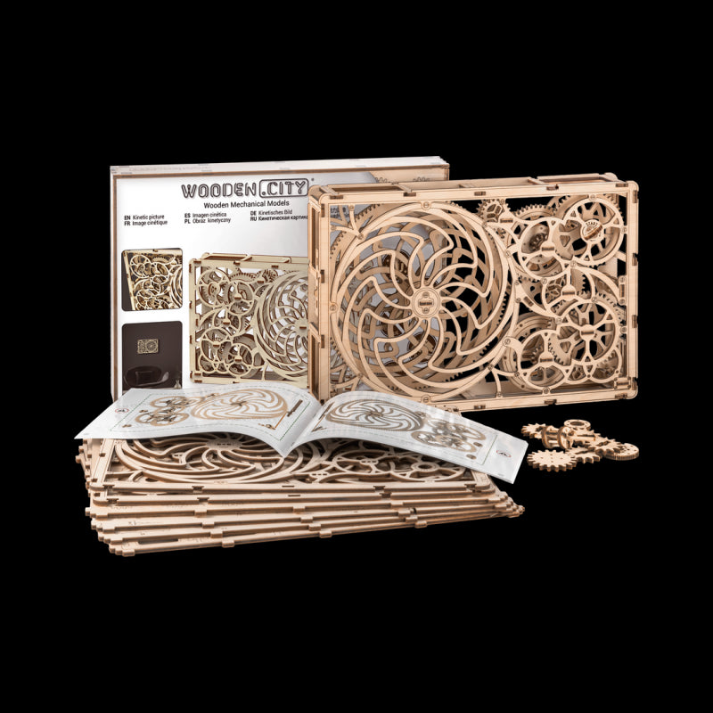 Tablou iluzie optica (Kinetic Picture) puzzle 3D, Wooden City