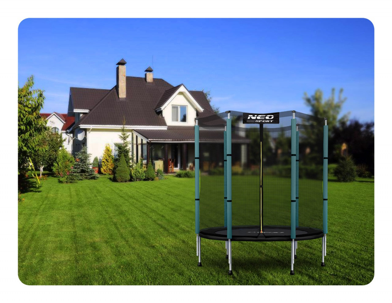 Trambulina pentru copii, 140 cm / 4,5 ft, cu plasa exterioara, greutate maxima 50 kg, Neo-Sport