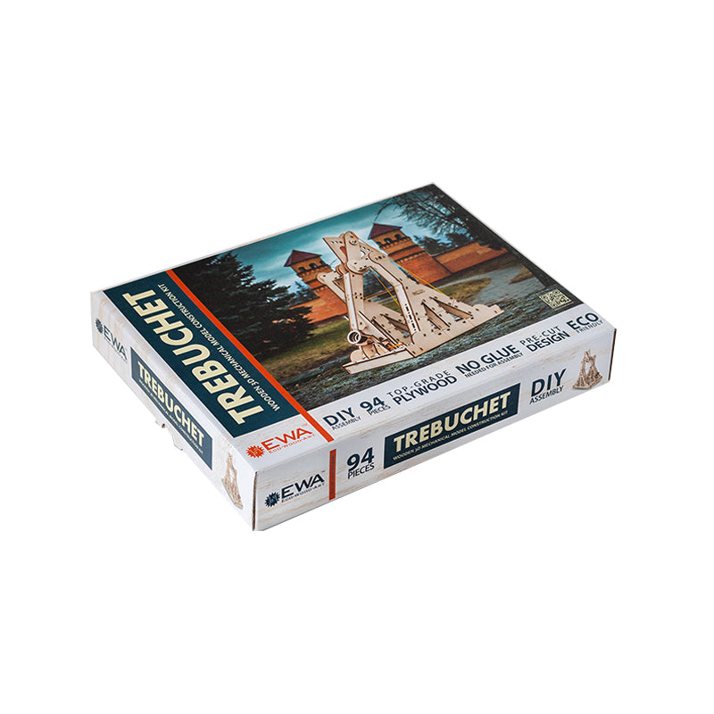 Set constructie cu mecanism Puzzle 3D TREBUCHET din lemn 94 piese @ EWA