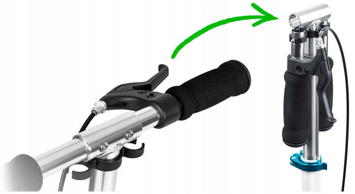 Trotineta de oras, Clasica, cu 2 roti, frana de mana, Soke, City, Aluminiu, Greutate maxima utilizator 100 Kg, Alb, Soke