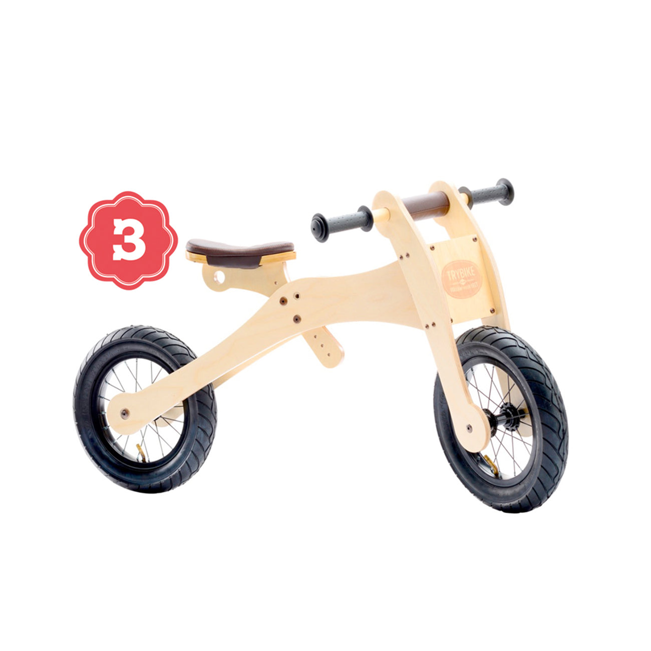 Bicicleta fara pedale 4 in 1, lemn, Trybike