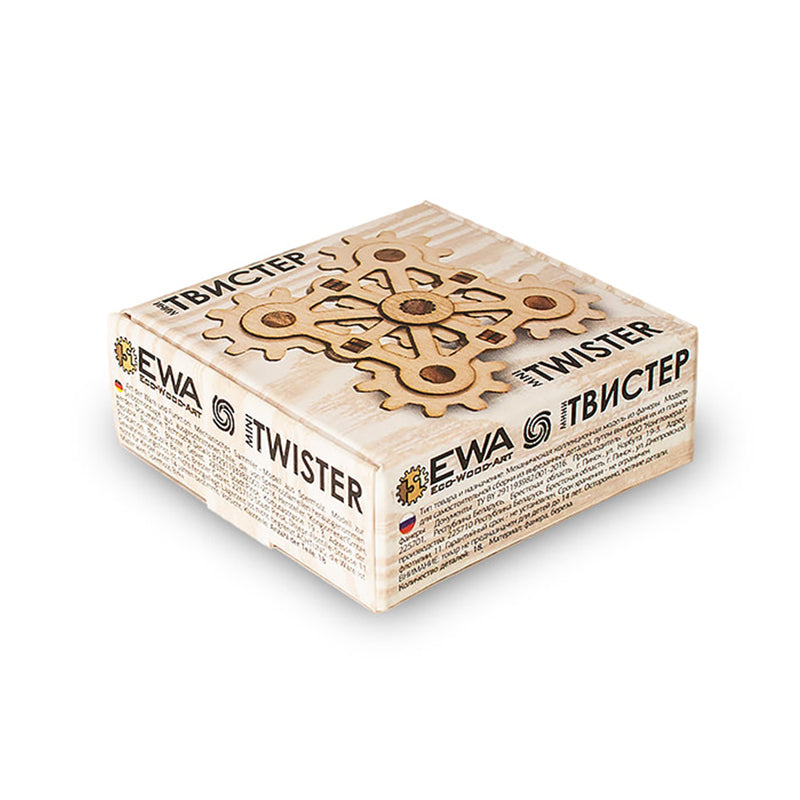 Set constructie mini cu mecanism Puzzle 3D TWISTER MINI din lemn 18 piese @ EWA