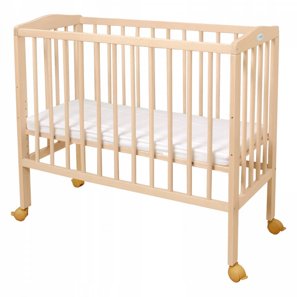 Patut Bedside Bebe, 90x55 cm, 2in1 Natural , laterala detasabila, co-sleeping, Waldin