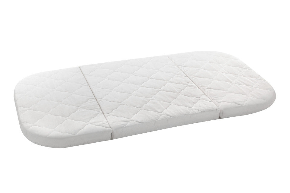 Set - Patut Bebe, Rotund Evolutiv 7in1 Alb, Dimensiune Ajustabila, Saltele Incluse, Transformabil, Lenjerie si Aparatori Pink, Waldin