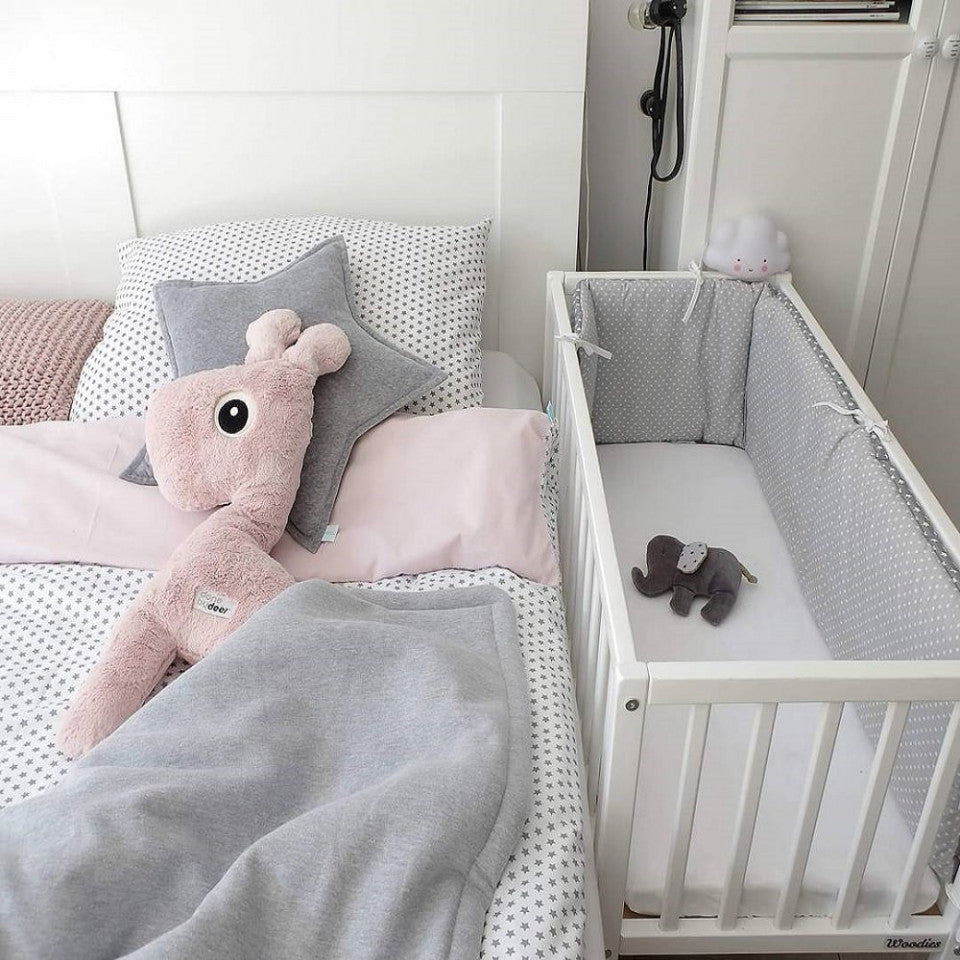 Patut Mic Bebe, 90x40 cm, din Lemn Masiv Alb, Dream Crib, Woodies Safe Dreams