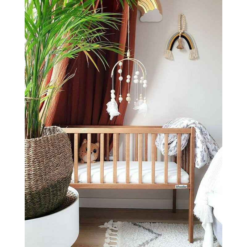 Patut Bebe Mic, 90x40 cm, din Lemn Masiv VintageDream Crib, Woodies Safe Dreams