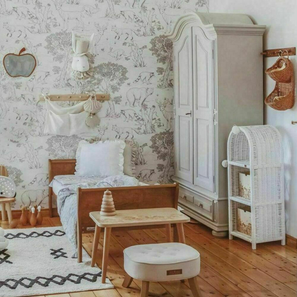 Patut Bebe, 140x70 cm, din Lemn Masiv, Transformabil, Noble Vintage, Woodies Safe Dreams