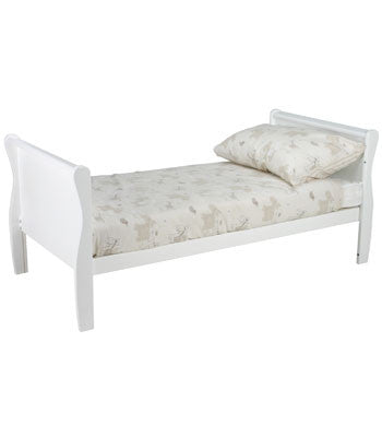 Patut Bebe, 140x70 cm, din Lemn Masiv, Transformabil, Noble White, Woodies Safe Dreams