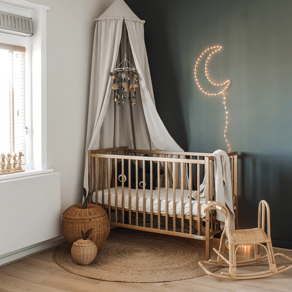 Patut Bebe, 120x60 cm, din Lemn Masiv,  Stardust Vintage, Woodies Safe Dreams