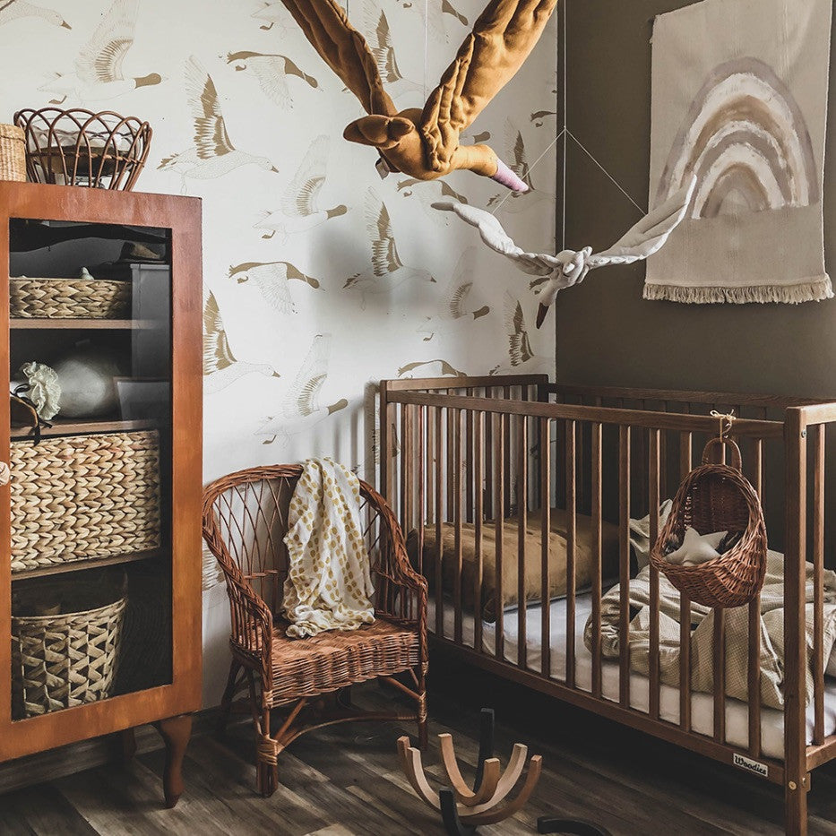 Patut Bebe, 120x60 cm, din Lemn Masiv,  Stardust Vintage, Woodies Safe Dreams